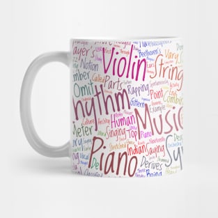 Melody Music Orchestra Silhouette Shape Text Word Cloud Mug